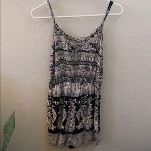 Black and white printed romper